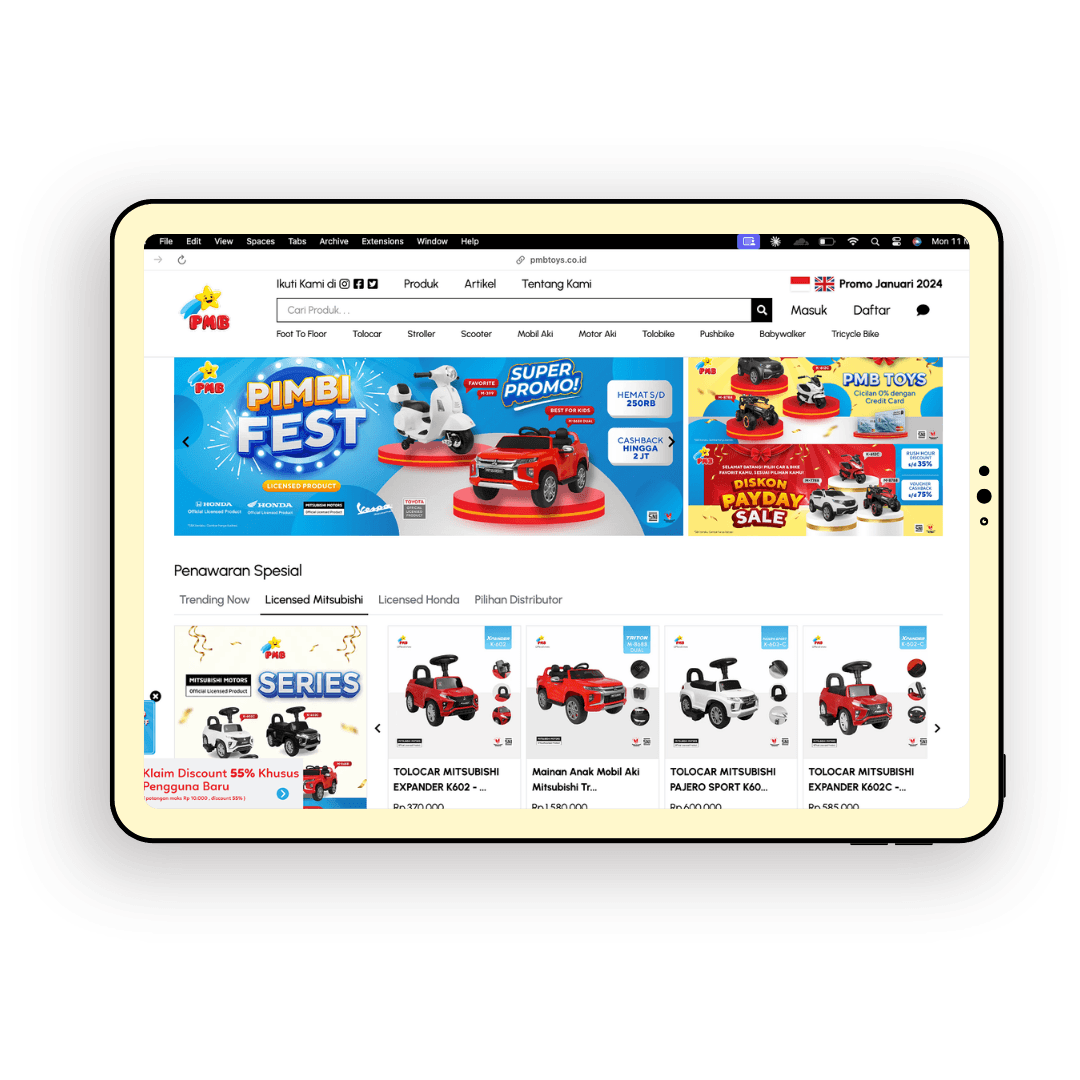 PMB Toys โ Toko Online Mainan Anak - website oleh WAHIDEV