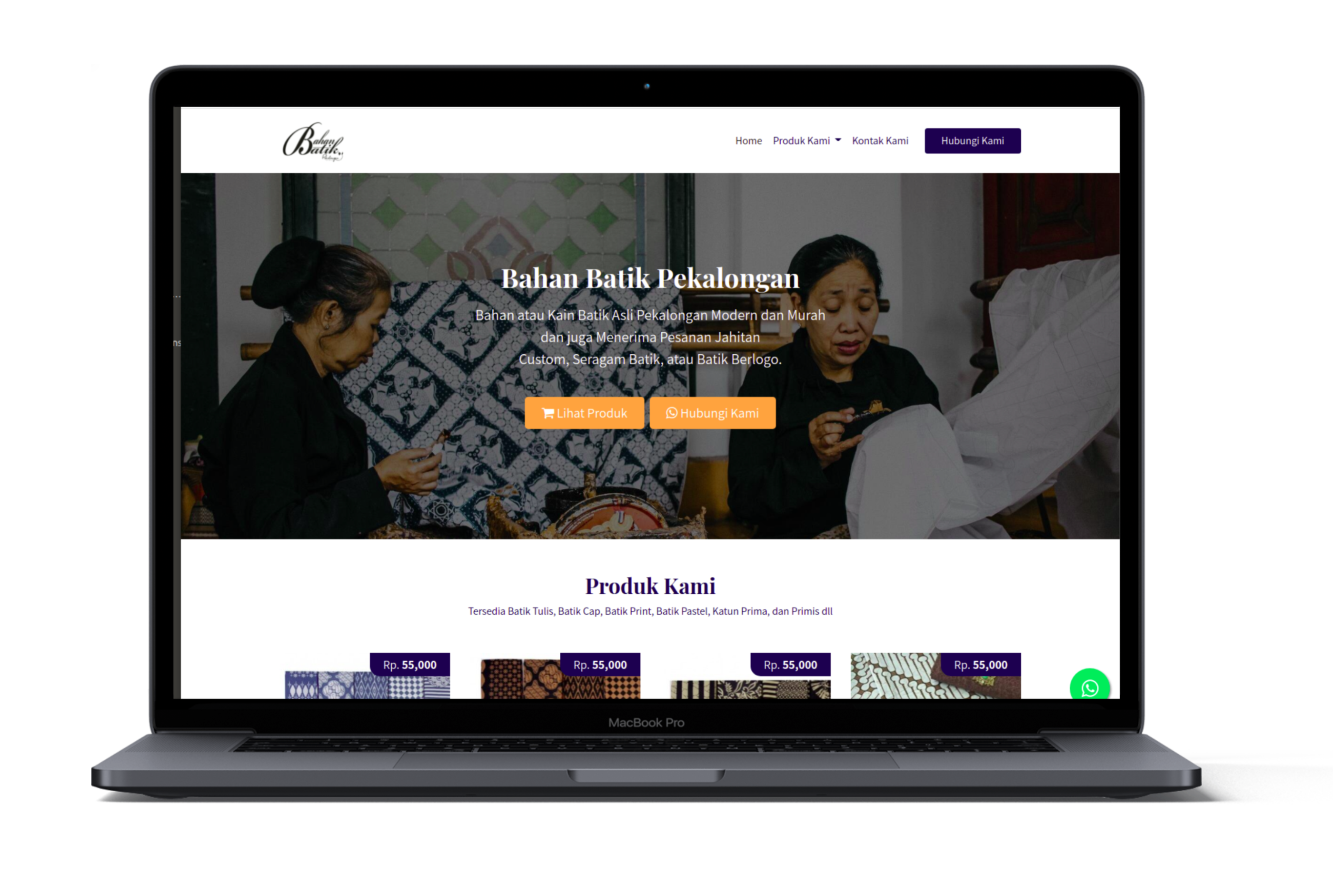 Website Online Store Bahan Batik Pekalongan