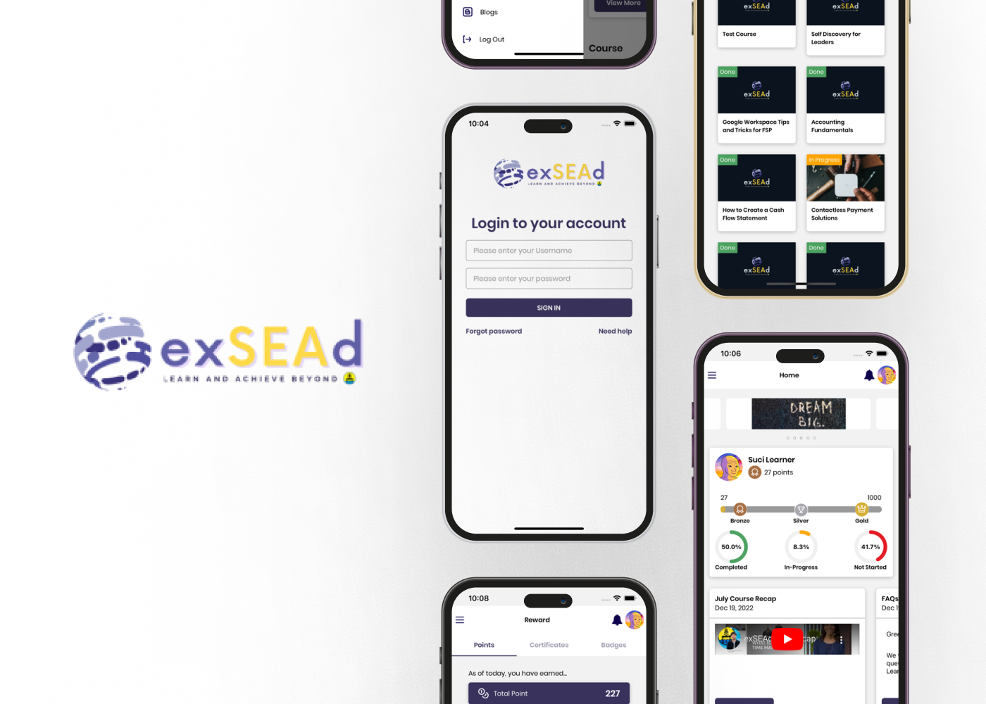 exSead e-Learning Mobile Apps